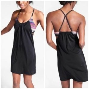 NWT Athleta Blousy Black Tankini swim Dress